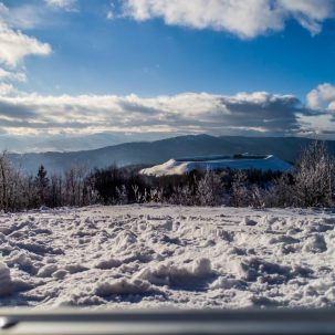 Zbiornik elektrowni Góra Żar zimą